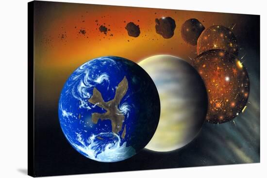 Formation of the Earth, Artwork-Richard Bizley-Stretched Canvas