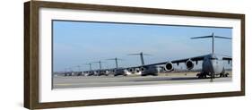 Formation of U.S. Air Force C-17 Globemaster III's Prepare for Departure-Stocktrek Images-Framed Photographic Print