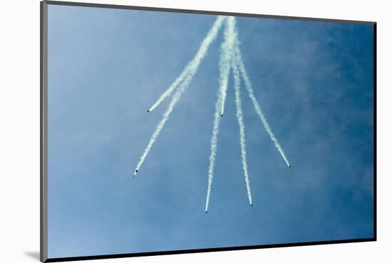 Formation Parachuting with Smoke-Sheila Haddad-Mounted Photographic Print