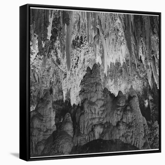 Formations Along Wall Of Big Room, Crystal Spring Home Carlsbad Caverns NP New Mexico. 1933-1942-Ansel Adams-Framed Stretched Canvas