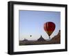 Formations in Valley of the Gods with Two Hot Air Balloons, Near Mexican Hat, Utah-James Hager-Framed Photographic Print