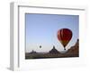 Formations in Valley of the Gods with Two Hot Air Balloons, Near Mexican Hat, Utah-James Hager-Framed Photographic Print