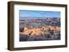 Formations of striated hoodoo lead the eye to a plateau and more peaks.-Sheila Haddad-Framed Photographic Print