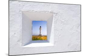 Formentera Mediterranean White Window with Barbaria Lighthouse-holbox-Mounted Art Print