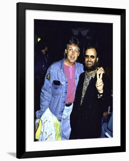 Former Beatles Paul Mccartney and Ringo Starr-null-Framed Premium Photographic Print