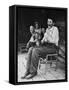 Former Confederate Soldier John Salling in Chair on Front Porch with friends in Scott County-Allan Grant-Framed Stretched Canvas