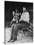 Former Confederate Soldier John Salling in Chair on Front Porch with friends in Scott County-Allan Grant-Stretched Canvas