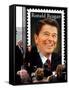 Former First Lady and Giant Replica of US Postage Stamp Honoring Late Husband, Ronald Reagan-null-Framed Stretched Canvas