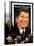 Former First Lady and Giant Replica of US Postage Stamp Honoring Late Husband, Ronald Reagan-null-Stretched Canvas