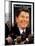 Former First Lady and Giant Replica of US Postage Stamp Honoring Late Husband, Ronald Reagan-null-Mounted Photographic Print