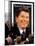 Former First Lady and Giant Replica of US Postage Stamp Honoring Late Husband, Ronald Reagan-null-Mounted Photographic Print