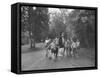 Former First Lady Eleanor Roosevelt Walking on Rustic Road with Children, En Route to Picnic-Martha Holmes-Framed Stretched Canvas