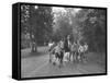 Former First Lady Eleanor Roosevelt Walking on Rustic Road with Children, En Route to Picnic-Martha Holmes-Framed Stretched Canvas