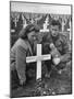 Former GI Ernest Kreiling and His Bride Visiting the Grave of His Best Friend-null-Mounted Photographic Print