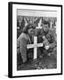 Former GI Ernest Kreiling and His Bride Visiting the Grave of His Best Friend-null-Framed Photographic Print