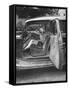 Former Girlfriend of Bill Elder, Now Serving in Navy, Sitting in Family's Car, Waiting for Return-Alfred Eisenstaedt-Framed Stretched Canvas