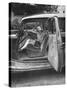 Former Girlfriend of Bill Elder, Now Serving in Navy, Sitting in Family's Car, Waiting for Return-Alfred Eisenstaedt-Stretched Canvas