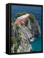 Former Home of Writer Curzio Malaparte, Punta Massullo, Bay of Naples, Italy-Walter Bibikow-Framed Stretched Canvas