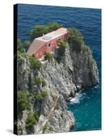 Former Home of Writer Curzio Malaparte, Punta Massullo, Bay of Naples, Italy-Walter Bibikow-Stretched Canvas