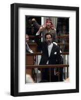 Former Iraqi President Saddam Hussein Berates the Court During their Trial in Baghdad-null-Framed Photographic Print