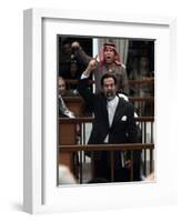 Former Iraqi President Saddam Hussein Berates the Court During their Trial in Baghdad-null-Framed Photographic Print