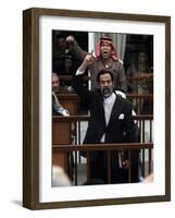 Former Iraqi President Saddam Hussein Berates the Court During their Trial in Baghdad-null-Framed Photographic Print