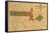 Former Limits of Cherokee "Nation of" Indians No.2 - Panoramic Map-Lantern Press-Framed Stretched Canvas