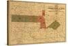 Former Limits of Cherokee "Nation of" Indians No.2 - Panoramic Map-Lantern Press-Stretched Canvas