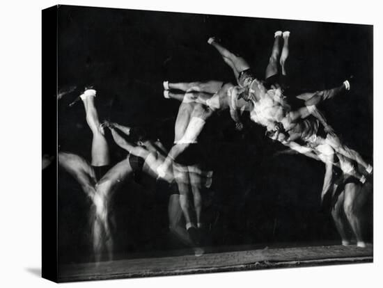 Former National A.A.U. and Olympic Tumbling Champion Merrill Rowland "Flip" Wolfe-Gjon Mili-Stretched Canvas