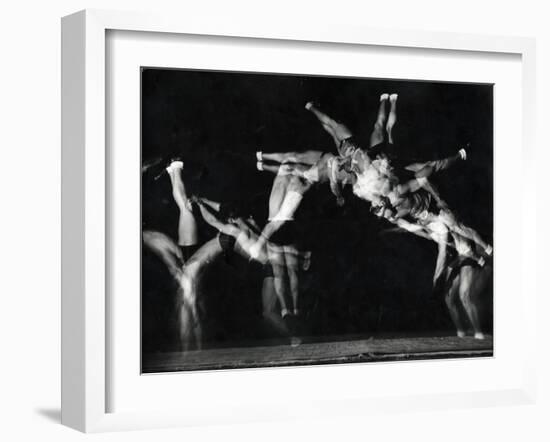 Former National A.A.U. and Olympic Tumbling Champion Merrill Rowland "Flip" Wolfe-Gjon Mili-Framed Premium Photographic Print