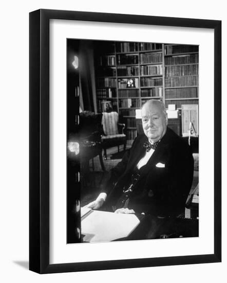 Former P.M., Winston Churchill-Carl Mydans-Framed Photographic Print