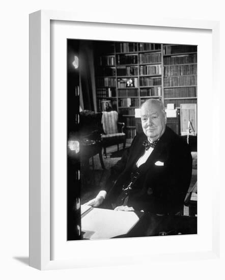 Former P.M., Winston Churchill-Carl Mydans-Framed Photographic Print