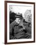 Former Pm Winston Churchill Resting on Bench, Puffing on Cigar, Outside Country Estate Chartwell-Hans Wild-Framed Premium Photographic Print