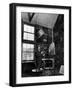 Former PM Winston Churchill Smoking a Cigar in His Studio Dressed in His Blue RAF Siren Jump Suit-Hans Wild-Framed Premium Photographic Print