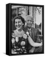 Former President Dwight D. Eisenhower and Wife Mamie at their Farm-Ed Clark-Framed Stretched Canvas