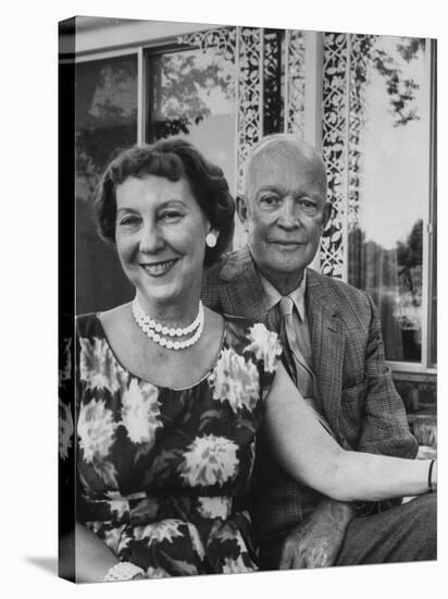 Former President Dwight D. Eisenhower and Wife Mamie at their Farm-Ed Clark-Stretched Canvas