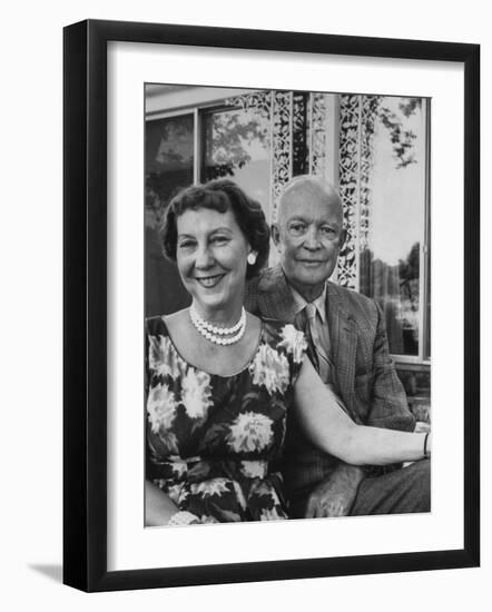 Former President Dwight D. Eisenhower and Wife Mamie at their Farm-Ed Clark-Framed Photographic Print