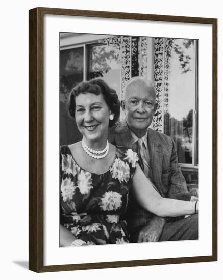 Former President Dwight D. Eisenhower and Wife Mamie at their Farm-Ed Clark-Framed Photographic Print