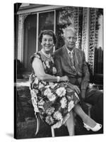 Former President Dwight D. Eisenhower and Wife Mamie on Lawn at Home-Ed Clark-Stretched Canvas