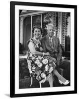 Former President Dwight D. Eisenhower and Wife Mamie on Lawn at Home-Ed Clark-Framed Photographic Print