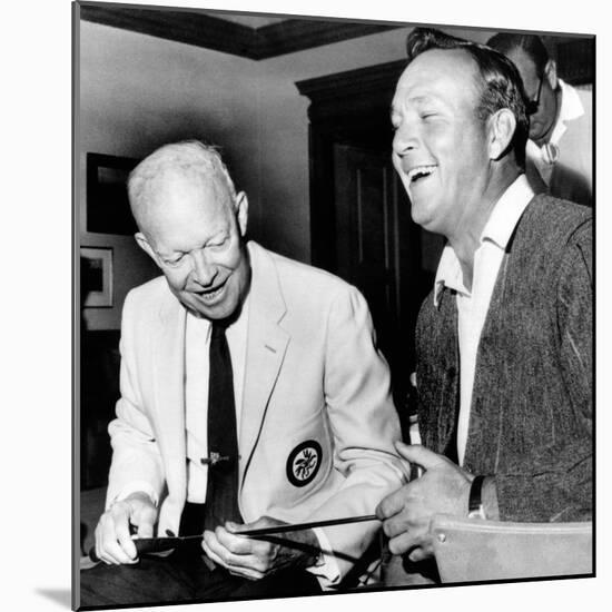 Former President Dwight Eisenhower Enjoys a Laugh with Famed Golfer, Arnold Palmer, Aug 12, 1965-null-Mounted Photo