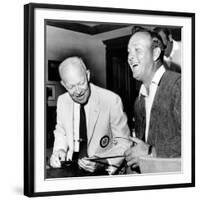 Former President Dwight Eisenhower Enjoys a Laugh with Famed Golfer, Arnold Palmer, Aug 12, 1965-null-Framed Photo