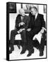 Former President Dwight Eisenhower with President Lyndon Johnson at the White House-null-Framed Stretched Canvas