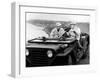 Former President Eisenhower with Walter Cronkite Above Normandy's Beaches-null-Framed Photo