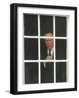 Former President Gerald Ford Peers out a Window-null-Framed Photographic Print