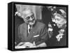 Former President Harry S. Truman Talking with Mrs. Franklin D. Roosevelt-null-Framed Stretched Canvas