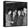 Former President Harry Truman and Eleanor Roosevelt Prior to Truman Library Cornerstone Ceremony-null-Framed Stretched Canvas