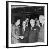 Former President Harry Truman and Eleanor Roosevelt Prior to Truman Library Cornerstone Ceremony-null-Framed Photo