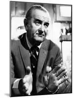 Former President Lyndon Johnson During an Interview Walter Cronkite-null-Mounted Photo