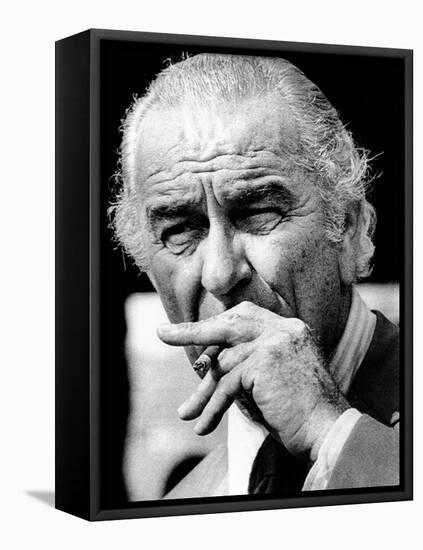 Former President Lyndon Johnson Resumed Smoking after He Left the Presidency-null-Framed Stretched Canvas